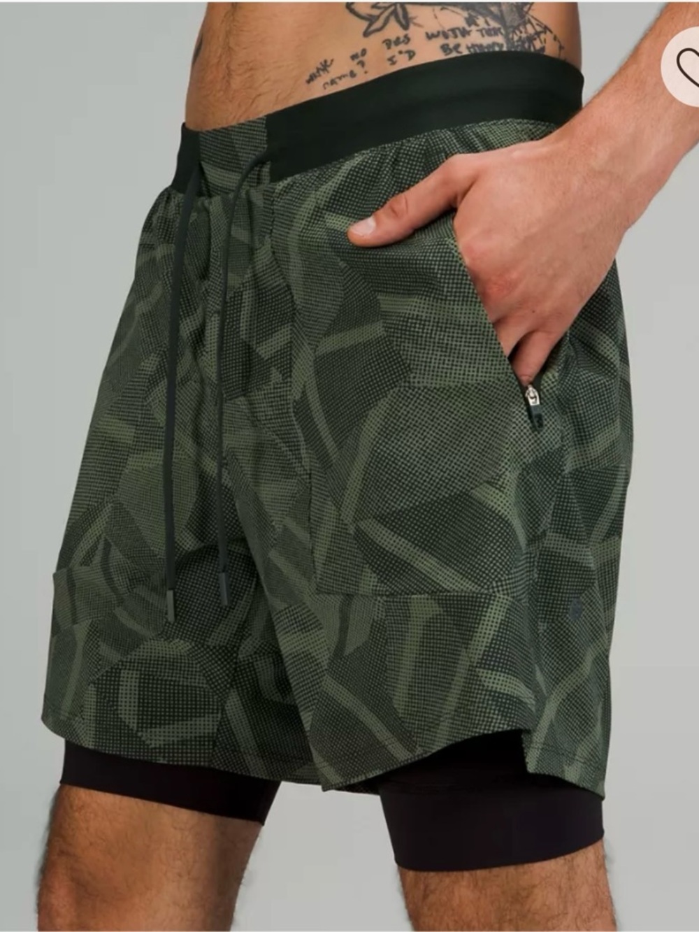 Lululemon License To Train Short 7" Lined Men's Size Medium Green
